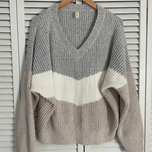 Wishlist Color Block V-Neck Sweater